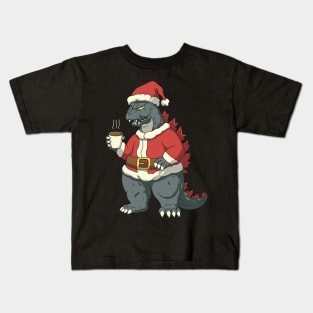 GODZILLA Christmas Coffee Kids T-Shirt